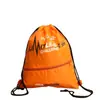 Mochila com Cordão e Bolso com Zíper Poliéster Bolsa Mochila Cordão Outdoor Basquete Futebol Bolsa de Armazenamento Duas Alças de Ombro Nylon Bolsa de Tecido com Cordão