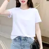 Top negro de verano elegante para mujer, corte holgado, camiseta básica de manga corta estilo coreano, nuevo modelo 2026 camiseta blanca