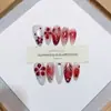 Nai Zi Uñas Portátiles Puras Hechas a Mano Modelo Nuevo Otoño e Invierno B341 Completamente Pintadas a Mano Talladas Estilo Francés Elegantes Pegatinas para Uñas de Comercio Exterior