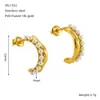 Pendientes Geométricos Europeos y Americanos de Acero Inoxidable Nuevos Transfronterizos Moda Clásico Versátil Nicho Pendientes Mujer Acero de Titanio 18K