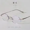 M0053 Nuevas Gafas Ultraligeras Look Natural para Hombre y Mujer Gama Alta Puro Deseo Montura Retro Sin Marco de Titanio Marco de Gafas Fábrica de Danyang