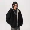 Sudadera con capucha y doble cremallera nueva de primavera para hombre, chaqueta americana de peso pesado, chaqueta casual guapa, cárdigan de color contrastante para pareja