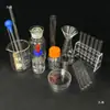 Juego Experimental de Cristalería Matraz Cónico con Soporte para Tubos de Ensayo Pipeta con Punta de Goma Vaso de Precipitación Cilindro Graduado Tubo de Ensayo Un Juego (62