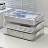 Caja de almacenamiento de documentos A4, organizador grande de documentos para el hogar, organizador de papelería de oficina de plástico transparente multicapa a prueba de polvo