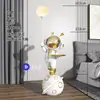Coelho Astronauta Espacial Grande Enfeite para Lateral de Sofá, Estante de TV, Decoração de Chão, Presente de Inauguração de Casa para Sala de Estar, Decoração de Luxo Leve