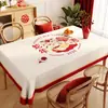 Toalha de Mesa de Ano Novo em Vermelho, Festiva, Sem Lavar, Luxo Leve, Toalha de Mesa de Alta Qualidade, À Prova d'Água e de Óleo, Sensação de Luxo, Toalha de Mesa com o Personagem '', Toalha de Mesa de Centro