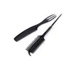 Pente de Estilização Artístico com Três Dentes para Mechas, Pente de Maquiagem com Cauda Pontiaguda, Ferramenta de Três Dentes, Pente de Mechas Dupla Face com Cauda Pontiaguda