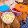 Juego de Contenedores de Plástico para Alimentos para Oficinistas, Lonchera Calentable con Tapa, Tazón Redondo para Ramen para Microondas, Caja Bento Redonda al por Mayor