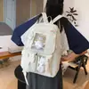 Mochila Escolar para Secundaria y Preparatoria Estilo Coreano Moderna Trendy Chica Mochila Casual Estilo Harajuku Dibujos Animados Estilo Japonés Mochila Color Sólido