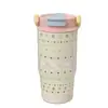 Taza de Café de Alta Calidad para Niñas con Exquisito Patrón a Cuadros, Taza con Popote Estilo Ins, Taza Térmica Portátil con Asa de Acero Inoxidable Venta al por Mayor