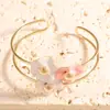 Nuevo Pulsera de Flores Coloridas Lujo Ligero Sensación de Alta Gama Esmalte de Goteo Brazalete Abrible Diseño de Moda Joyería de Mano de Nicho para Mujeres