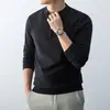 Suéter de punto con cremallera, cuello redondo semi-alto para hombre, top de manga larga, polo versátil, cómodo y moderno, disponible para venta al por mayor