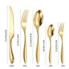 Cross-border Amazon aço inoxidável 304 faca de mesa espessa de alta qualidade, garfo e colher 5 peças terno ocidental faca de bife de mesa e garfo