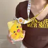 Portatarjetas de identificación de estudiante de dibujos animados de Pokemon Pikachu con cordón largo, portatarjetas de acceso anti-pérdida, portatarjetas Octopus