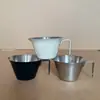 Taza medidora de acero inoxidable 304 para espresso, taza de onzas, taza de extracción de espresso con escala, 100 ml, mango largo