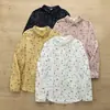 Moda Otoño 2026: Cárdigan de Gasa de Doble Capa con Estampado Floral de Dibujos Animados Artísticos para Mujer, Camisa de Manga Larga, Top, Venta al por Mayor