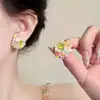 Efeito Iluminador! Brincos Azuis Vibrantes com Contas para Mulheres, Presilhas de Orelha Únicas e Lindas para Estudantes de Arte, Brincos e Acessórios de Orelha de Estilo Nicho