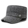 Gorra de Invierno para Hombre Estilo Papá Protección contra el Frío Protección para los Oídos Gorra de Copa Plana para Hombres de Mediana Edad y Mayores Abuelo Hombre Mayor Gorra Gruesa de Algodón Cálida con Terciopelo