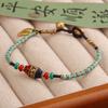 Pulsera de Piedra Natural Estilo Étnico Tibetano Nuevo Retro Simple Personalidad para Hombre y Mujer Serie Cuentas Nepalés Tejida