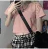 Nueva Camiseta de Manga Corta para Mujer 2026, Verano, Cuello Redondo, Color Sólido, Corte Delgado, Camisa Básica Simple