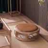 Taburete Bajo Futón Esterilla Estática para Sentarse Asiento de Apoyo Esterilla para Arrodillarse Cojín Tatami Ratán Estilo Zen Chino Retro Esterilla Futón Taburete Bajo