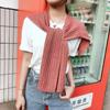 Nuevo popular estilo coreano celebridad de Internet chal de punto Corea del Sur tejido de dos piezas falsas chal de otoño chal pequeño de punto
