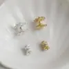 Pulsera de Cristal con Base de Flor de Doble Extremo en Forma de Cintura Pequeña, Color Dorado de 14K, Conservación del Color, Zirconia, Soporte para Cuentas, Accesorios para Joyería DIY