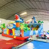 Castelo inflável de jardim de infância trampolim infantil castelo travesso escorrega com jato d'água brinquedos de playground
