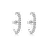 Pendientes de plata de ley S925 con diamantes de imitación para mujer, de acero inoxidable de 18 quilates, con circonita en forma de C, para Europa y Estados Unidos, al por mayor.