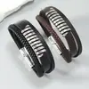 Pulsera de Cuero Tejida a Mano Creativa Personalizada, Estilo Retro Artístico, Cierre Magnético Simple, Nueva Joyería de Moda Europea y Americana
