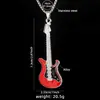 Colar de Aço Inoxidável para Guitarra de Cor Simples Hip Hop Rock Jazz Design de Pingente Nicho Acessórios de Pingente para Festival de Música