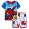Roupa de Casa de Algodão para Menino de Manga Curta do Homem-Aranha Roupas Infantis Traje Primavera e Verão Roupas de Ar Condicionado Pijama Infantil Cartoon