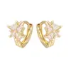 Pendientes de Botón de Circonita en Forma de Corazón para Mujer, Brazaletes de Oreja de Moda de Lujo Ligero, Accesorios para Pendientes de Oro Rosa, Pendientes Exquisitos Versátiles, Estilo Nuevo, Transfronterizo