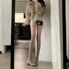 Botas Altas hasta la Rodilla para Mujer 2025 Otoño e Invierno Nuevas Punta Cuadrada Tacón Alto Grueso Botas Pequeñas Delgadas Botas de Alta Elasticidad