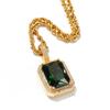 Hip-hop moda marca cor quadrado sólido retro pingente colar Personalidade Diamante ins Vento acessórios novo atacado
