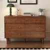 Cómoda de Lujo Ligero Estilo Vintage, Unidad de Almacenamiento de Madera para Montar en la Pared con Cinco Cajones para Dormitorio, Nuevo Almacenamiento Retro con Seis Cajones, Cómoda Multifuncional