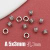 Cuerda trenzada hecha a mano de hilo trenzado sucio con cuentas geométricas plateadas Retro Xizang de 5 mm, cuentas sueltas de aleación, material para pulseras y collares DIY