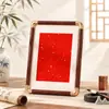 Novo Estilo Chinês Cobre Imitação Canto Oco Porta-Retrato 6 polegadas Pintura de Livro Moldura Horizontal a4 Papel Salpicado de Ouro Moldura de Montagem para Pintura de Caligrafia Moldura Vazia