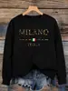 Moletom Feminino Estampa de Leopardo Design Italiano de Milão Gola Redonda Roupas Largas Multicor Suéter Pulôver Casual