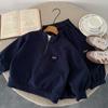 Conjunto Outono Muye Huzhou Zhili Roupas Infantis Meninos Moletom Estilo Coreano e Calça Casual Conjunto de Duas Peças Roupa Esportiva Infantil