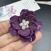 Headdress Antigo de Flor de Peônia Estéreo Feito à Mão Camélia Pérola Artificial Resina Flor Trançada Duas Cores Acessórios de Joias DIY