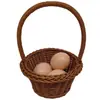 Exquisita cesta pequeña de bambú de ratán cesta portátil cesta de almacenamiento de ratán cesta tejida cesta para recoger para niños cesta de picnic cesta mini