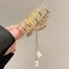 Nuevo Pasador de Pelo con Borla de Pedrería Estilo Chino Mariposa para Mujer, Pasador para Recogido Parcial para la Parte Trasera de la Cabeza, Accesorio de Pelo de Alta Gama Estilo Antiguo Hanfu