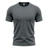 Camiseta masculina de verão casual para esportes ao ar livre, fitness, secagem rápida, respirável, linho-algodão, gola redonda, manga curta, europeia e americana, transfronteiriça