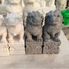 Esculturas de Piedra de Leones de Piedra, un Par de Adornos de Piedra de Mármol Blanco Natural para la Entrada del Hogar o del Hotel, Esculturas de Piedra Personalizadas