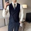 Principal Empurrar Comércio Exterior Estilo Britânico Coreano Slim Colete Masculino Gola V Noivo Padrinho Dupla Face Business Pequeno Colete