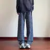 Pantalones Cuadros Vintage para Hombre Primavera, Otoño, Verano 2026 Nuevo Estilo Pantalones Cuadros con Efecto de Caída Casual Rectos de Pierna Ancha Largos en Negro