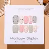 T889 Melocotón Claro Conejito Super Corta Escalera Cuadros de Dibujos Animados Uñas Sencillas Portables Estilo Suave Japonés Chica Lindos Lunares Pegatinas para Uñas