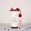 Taza de café doble simple para beber, taza con pajita, taza térmica de acero inoxidable con cuerda de elevación, taza de acompañamiento de gran capacidad para automóviles, fabricantes de tazas
