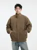 Jaqueta de Algodão Harrington Americana para Outono e Inverno Masculina com Gola Alta Estilo Baseball Casal Cáqui Cleanfit Jaqueta de Algodão